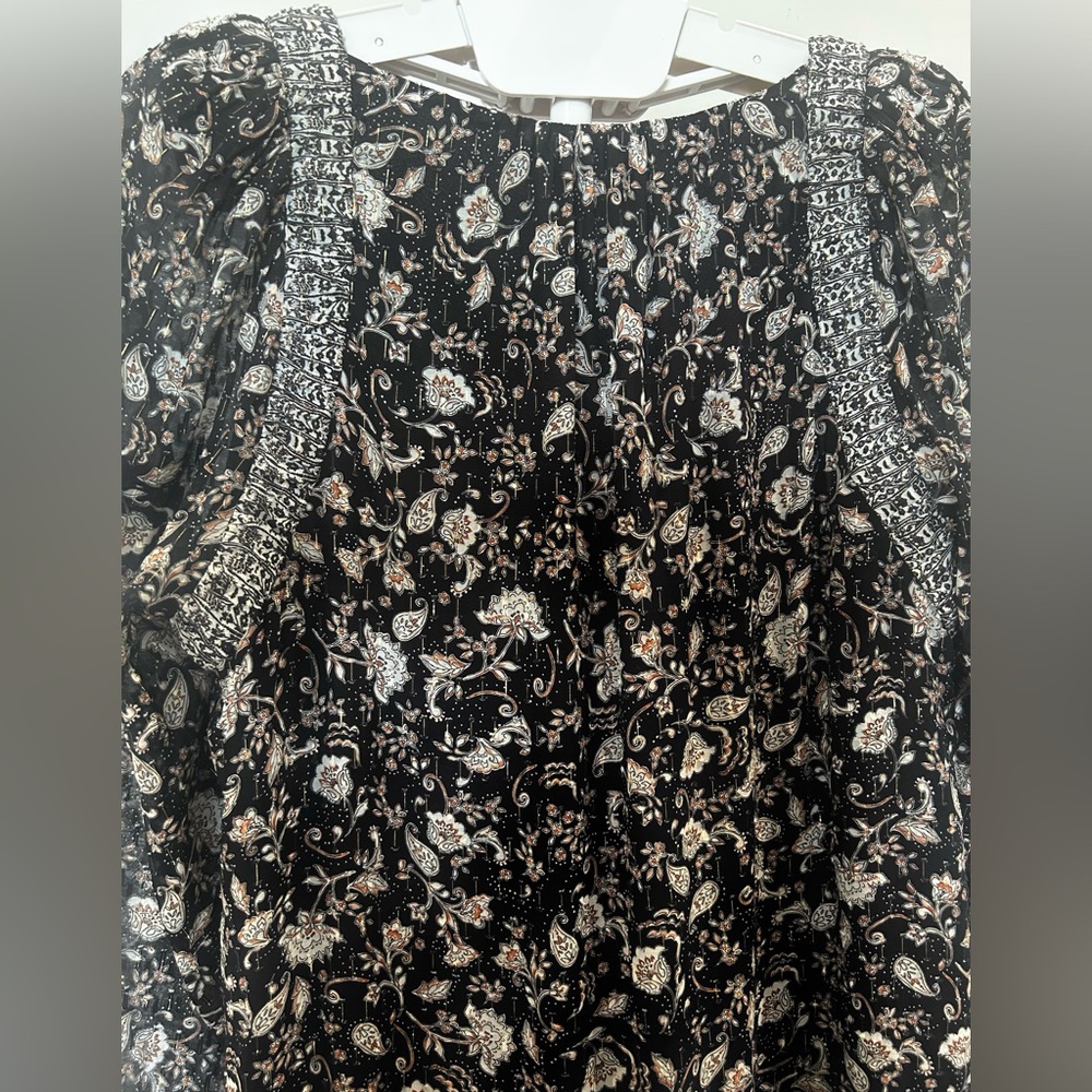 INTERMIX- Ariel Long Sleeve Floral Mini Dress - Picture 4 of 16